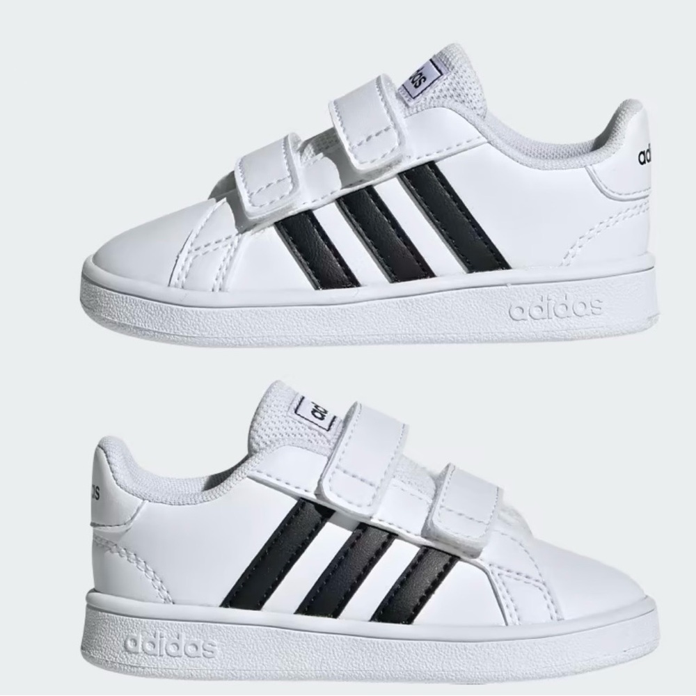 Adidas Toddler Grand Court 2.0 Sneakers, Unisex, Black/White, US 6 Toddler